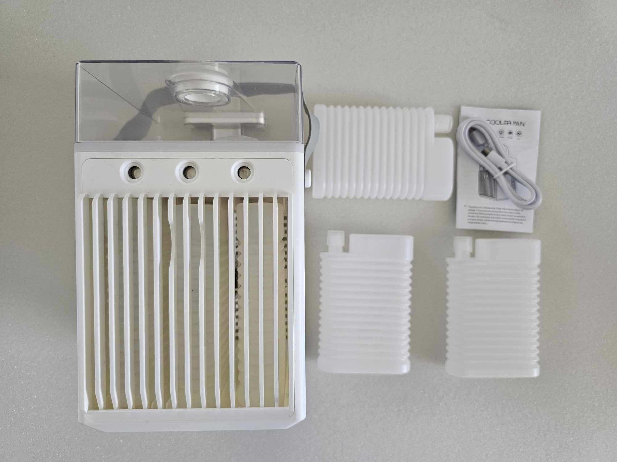 Air Cooler Fan przenośny mini klimatyzator 4w1, USB, 10W, biały