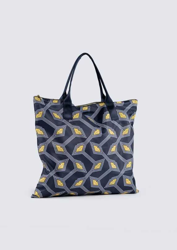 TED BAKER granatowa torba torebka na zakupy materiałowa shopper bag