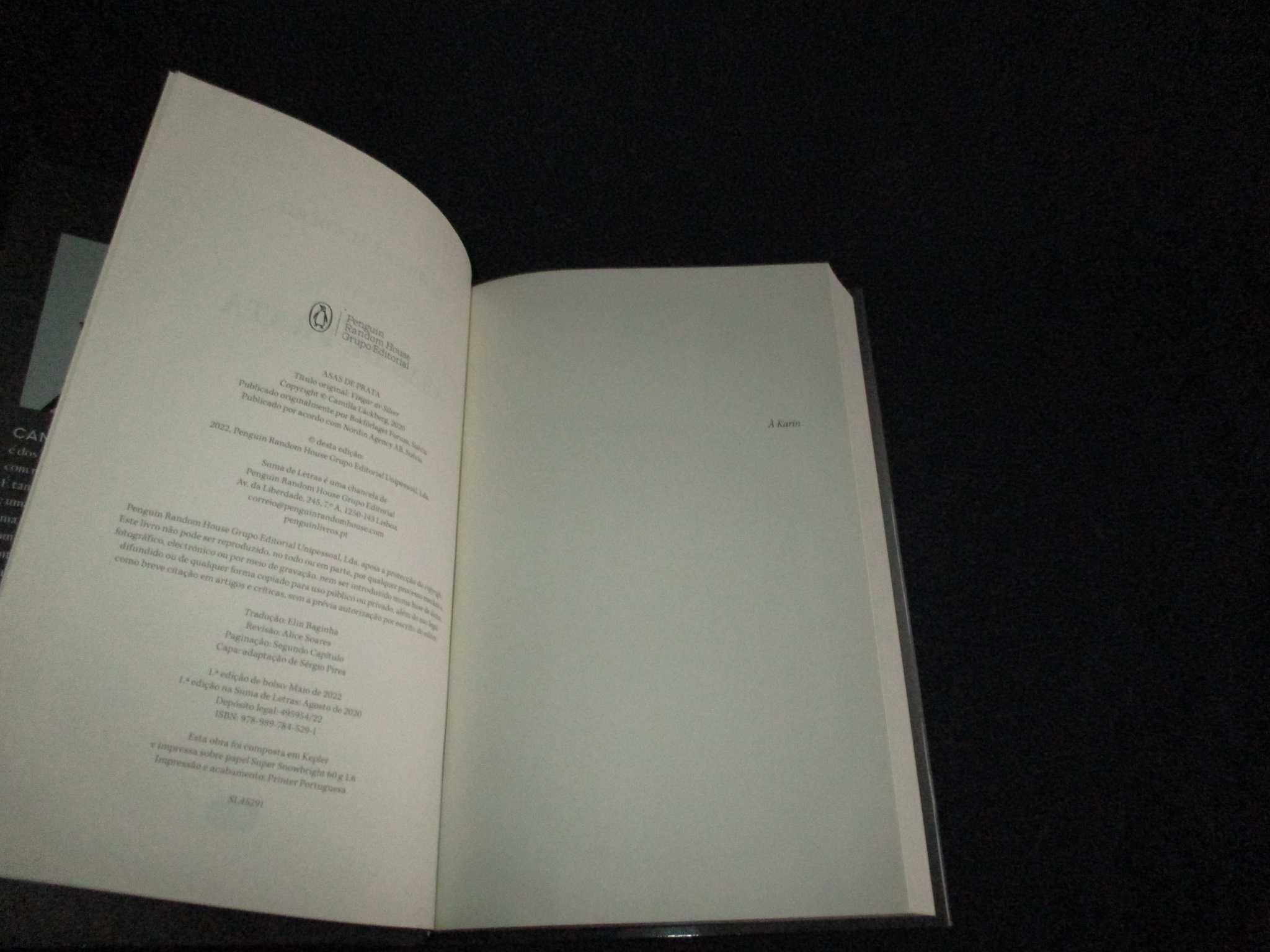 Livro Asas de Prata Camilla Läckberg capa dura