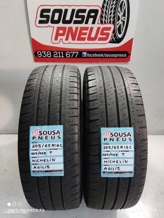 2 pneus semi novos 205-65r16c michelin - oferta dos portes