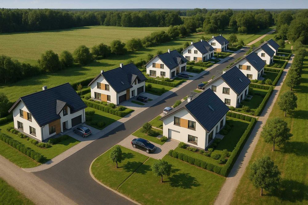 Działka budowlana Zagruszany przy powstającym już osiedlu.