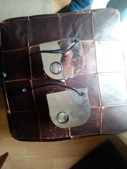 Par focos parede retro aço cromado