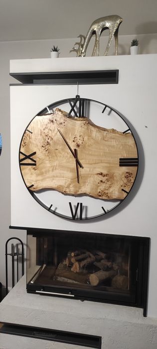 Duży zegar loftowy czarny