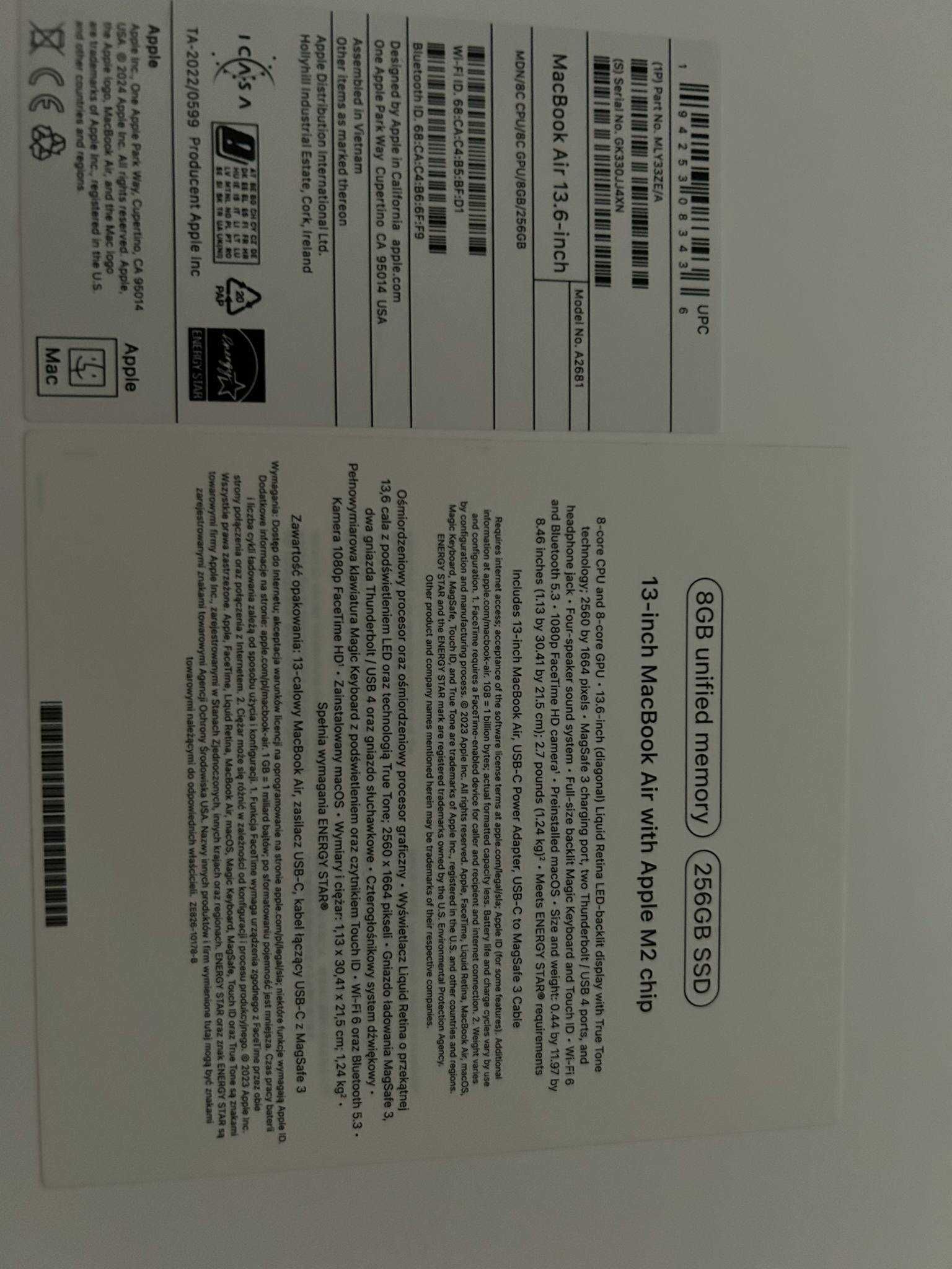 MacBook Air 13,6 M2 Magic Mouse