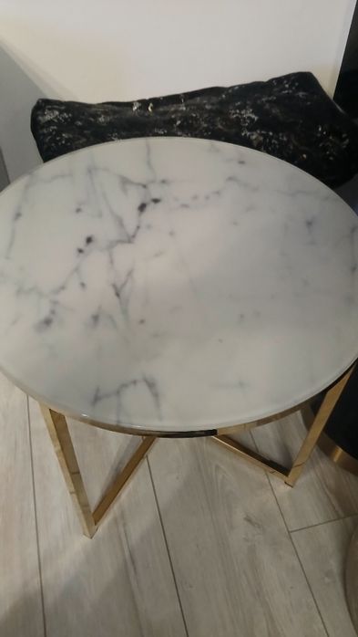 Stolik kawowy gold chrom