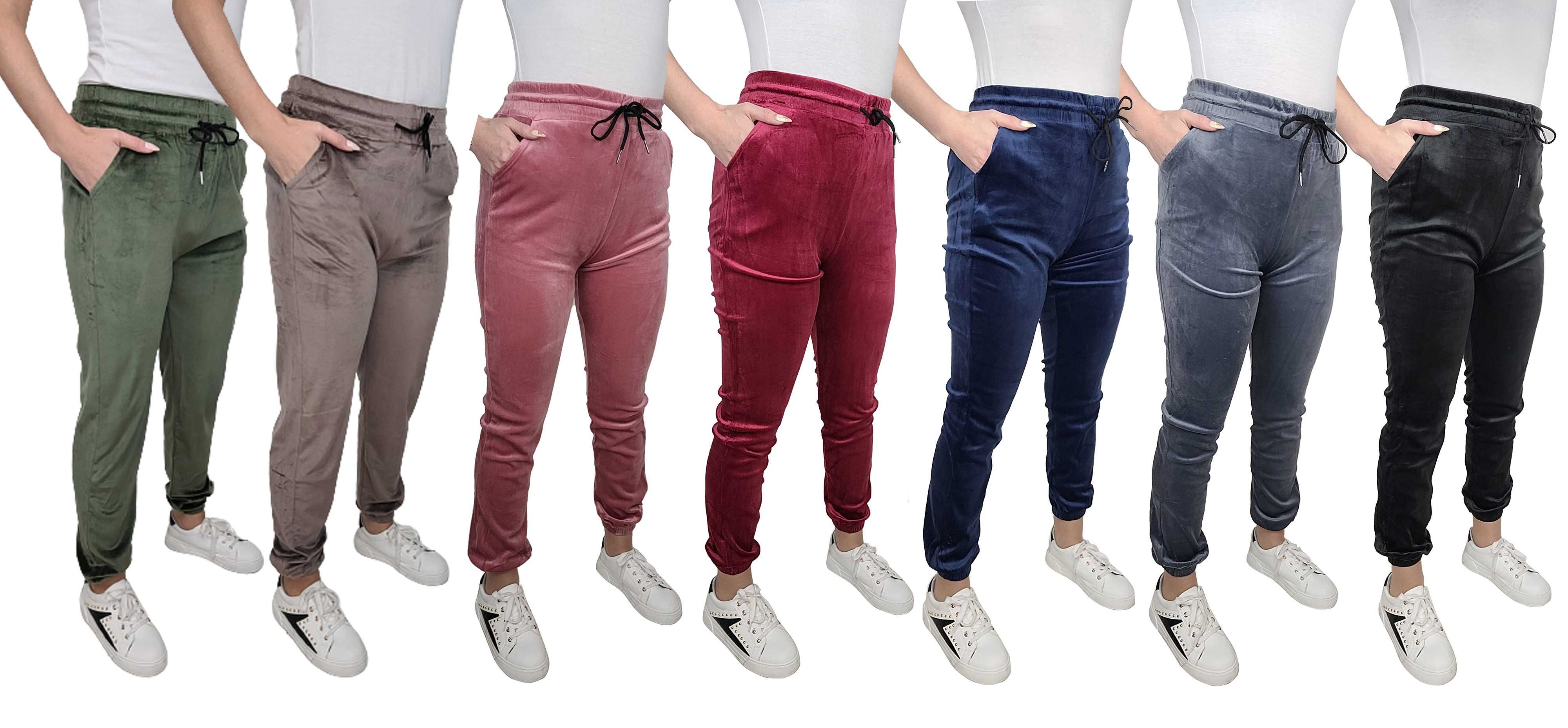 NOWE Spodnie welur DRESY welurowe DRES damski TU KUPUJESZ CZARNY S/M