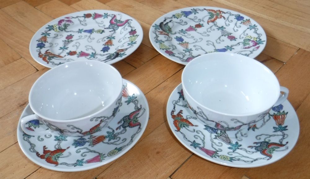 chińska porcelana- zestaw śniadaniowy dla 2 osób