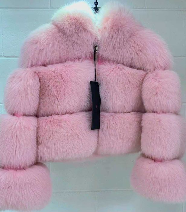 Futro lis rozowe flo clo 36 naturalne raz ubrane