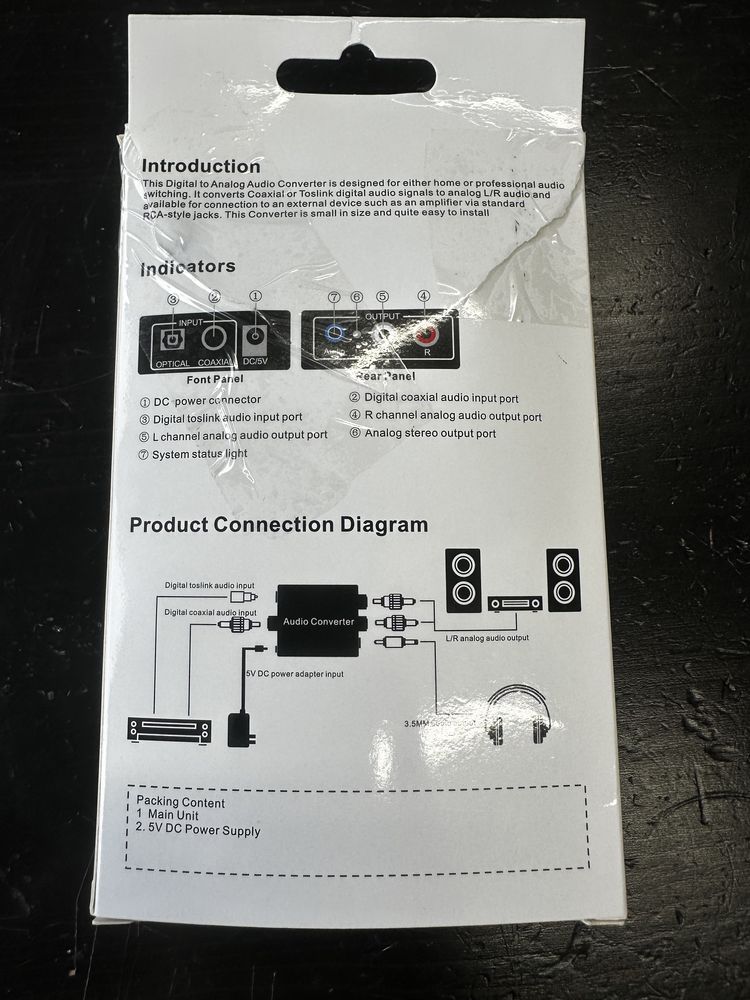 Audio konwerter DAC  cyfrowy na analogowy