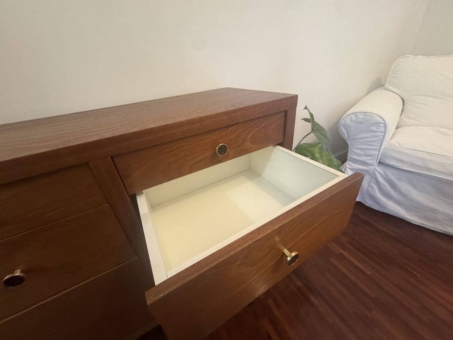 Duża Komoda merbau naturalne drewno brązowa