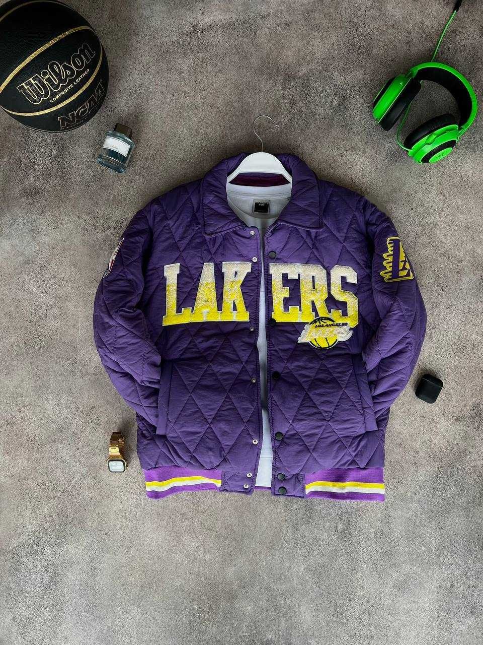 Бомбер LA Lakers стьоганий утеплений холлофайбером весняний i57/65-1