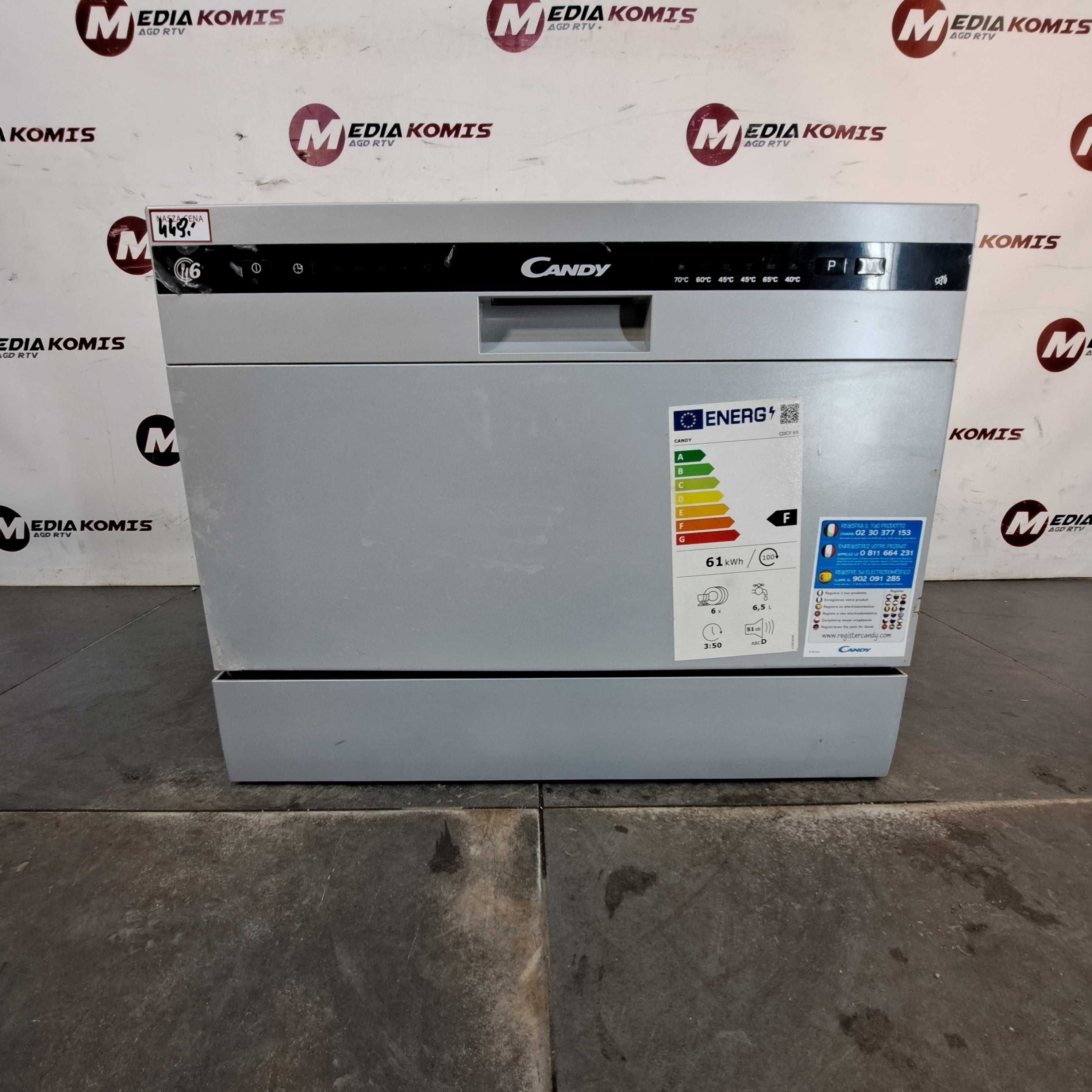 Zmywarka Candy CDCP 6S [12m-cy gwar] F/6kpl/6,5lit/51dB/6prg