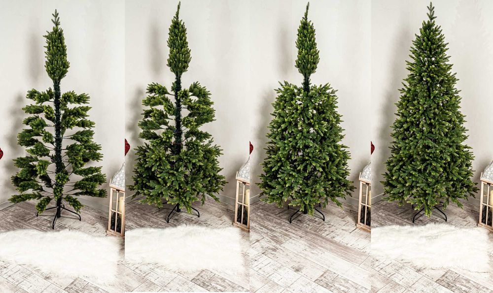 Sztuczna Choinka 220 cm PE Silikonowe Gałązki Choinka Jak Żywa Premium