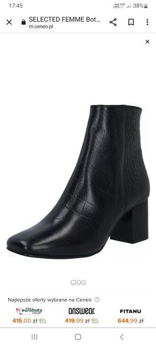 Botki Selected Femme 37 skóra naturalna
