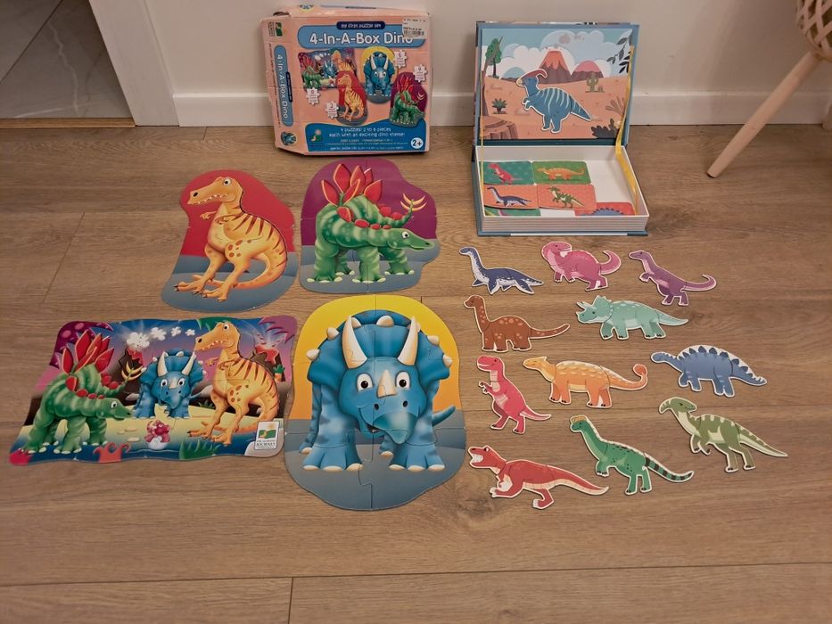 Dinozaury , Układanka magnetyczna + puzzle