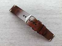 Skórzany pasek zegarka 20/18 mm brąz wenge z połyskiem