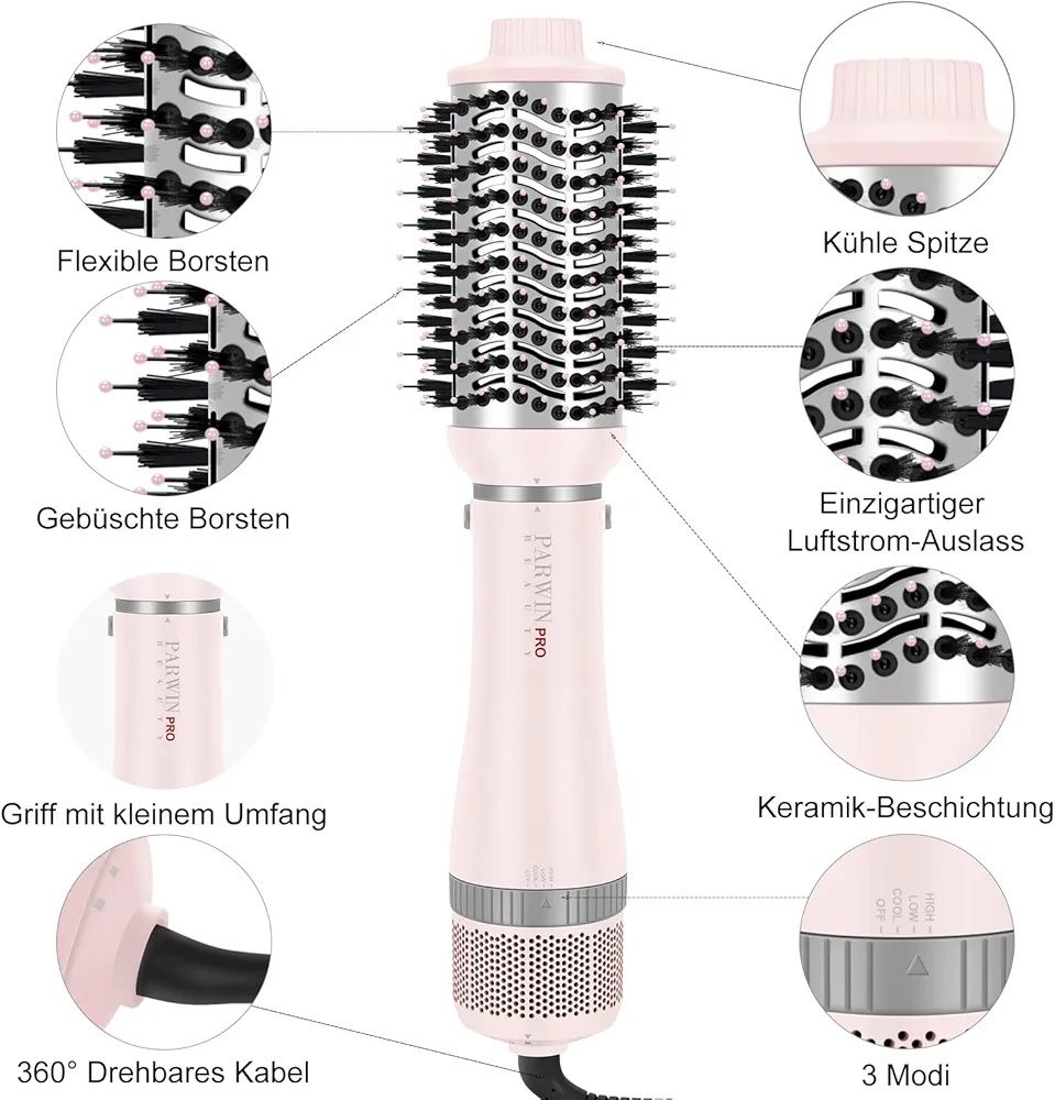 Zestaw do stylizacji włosów parwin pro beauty 4 w 1  1000w ab0319-4p
