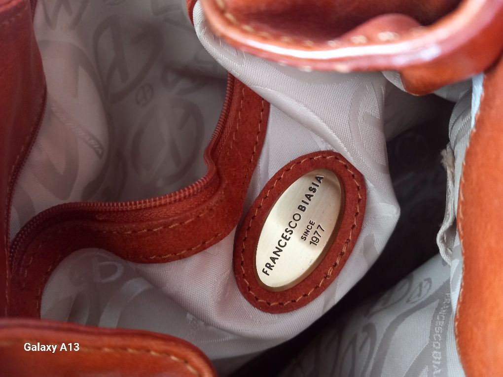 Francesco Biasia duza torebka vintage skora