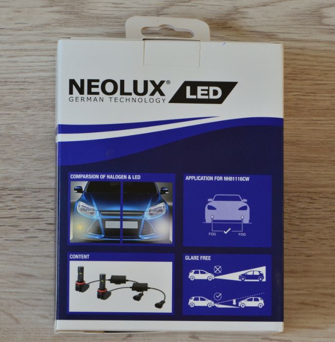 LED мотолампы Neolux H8/H11/H16 6000K 12V NH81116CW 2шт