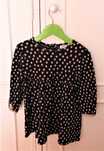 Vestido preto com bolinhas beje Zara 2-3 anos (98 cm)