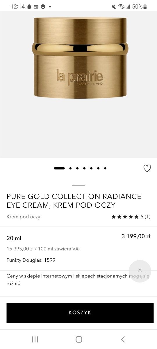 Krem pod oczy La Prairie  Gold