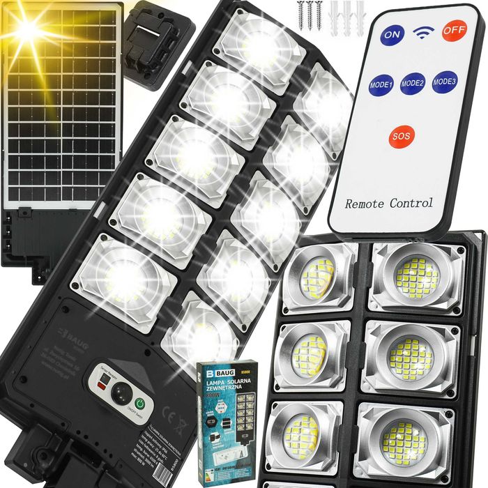 HIT Lampa Solarna Z Czujnikiem Ruchu LED 800W + Pilot