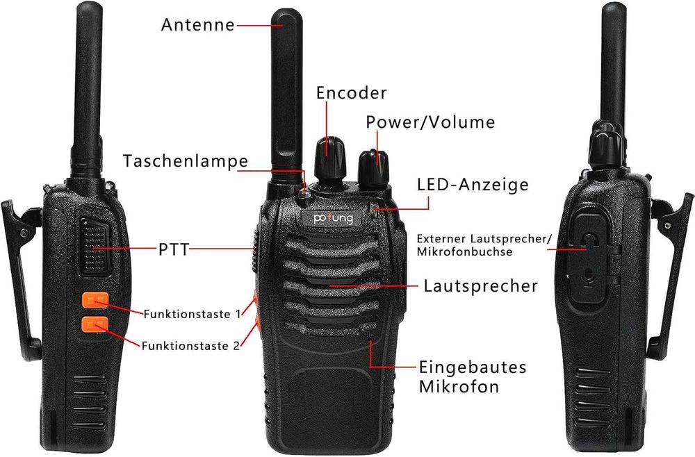 Krótkofalówki  Walkie Talkie PMR446 Pofung PT88E 6 sztuk.