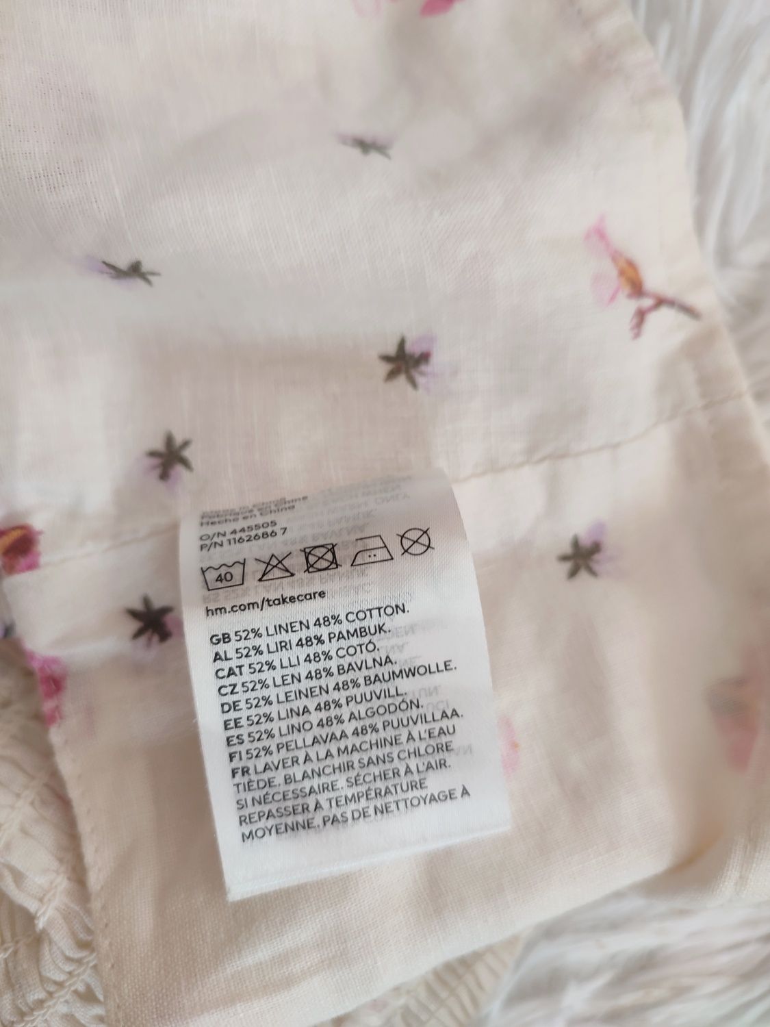 Lniany top w kwiaty linen bawełna cotton H&M