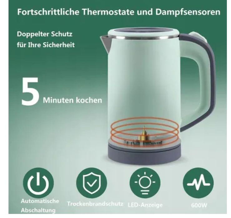 Czajnik firmy Tetipa nowoczesny design 0.8l  600 W