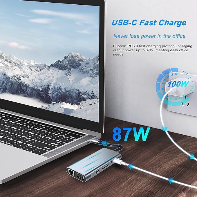 hub usb c stacja dokująca adapter 11w1