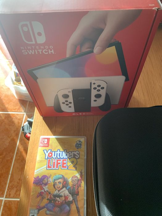 Nintendo Switch Oled + Acessórios + 2 Bolsas