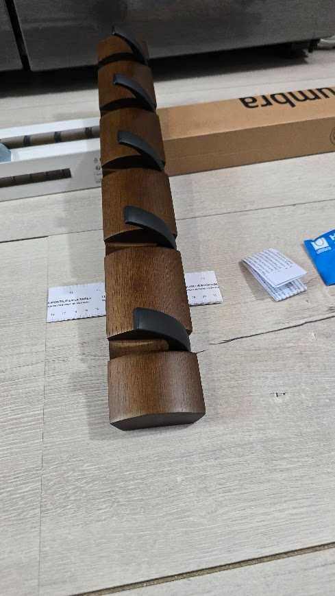 UMBRA FLIP 5 Wieszak wiszący składane haczyki drewno Brązowe