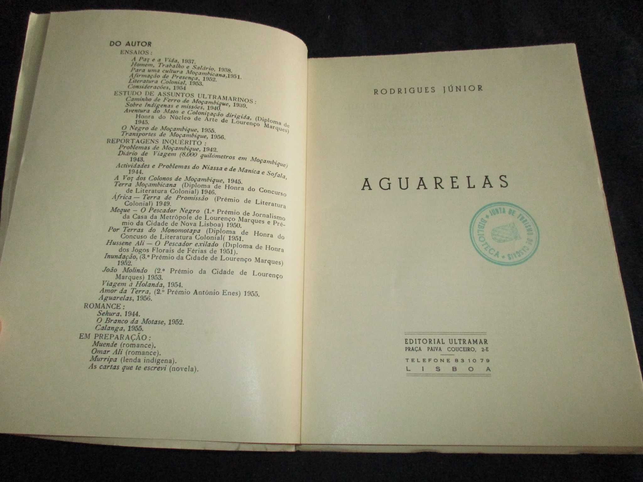 Livro Aguarelas Rodrigues Júnior 1ª edição 1956