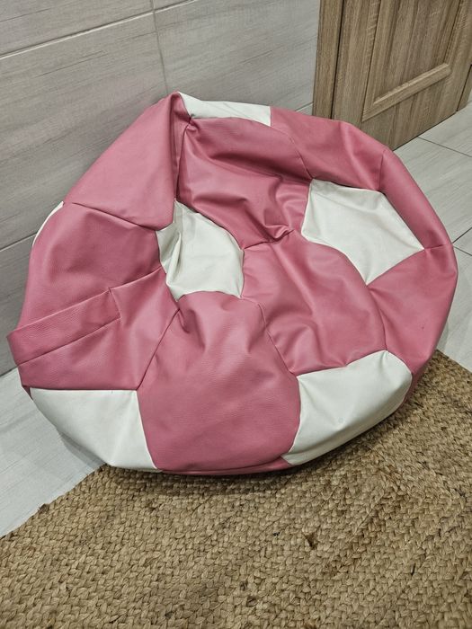 Pufa piłka różowo biała
