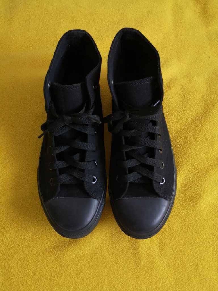 trampki męskie damskie buty czarne długie r:41 wkładka: 26-26,5cm igła