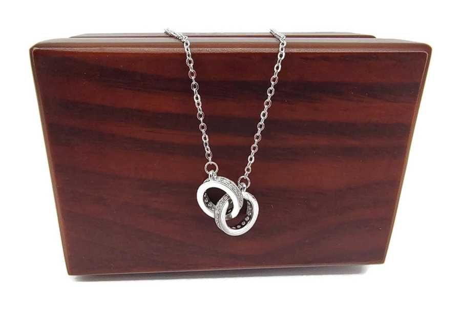 SREBRNY naszyjnik ze splecionymi obrączkami P.925