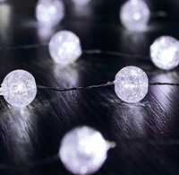 160 lampek choinkowych LED jasna biel Crackle Ball