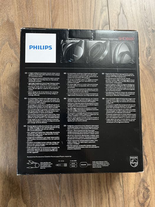 Słuchawki bezprzewodowe nauszne Philips SHD8600UG/10, stacja ładująca