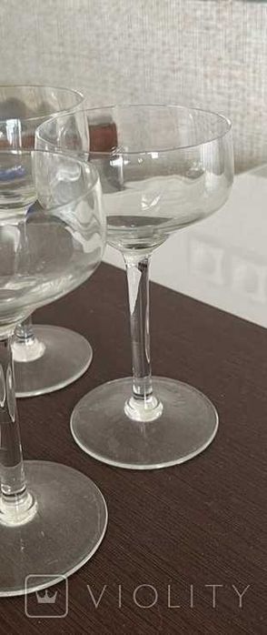 Келихи тонкого скла  для вина, 70-ті роки ХХ ст , Чехія, 4 шт