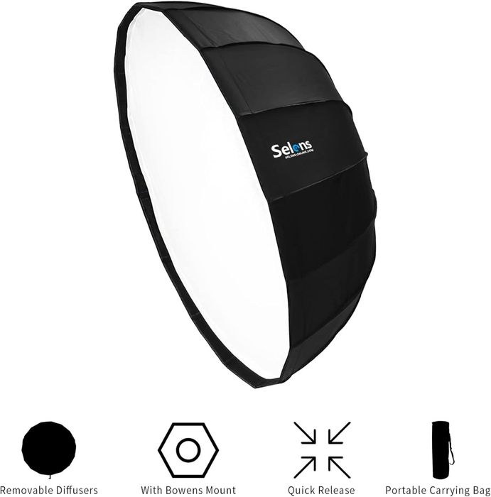 Softbox 85cm hexa (16 lados), Montagem Rápida  Bowens Speedring