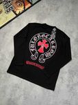 Чорний Лонгслів Chrome Hearts з бірками (Хром Хартс)