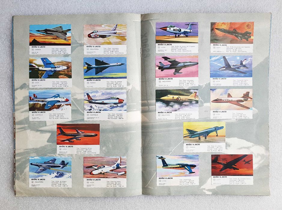 Caderneta Completa "AVIÕES A JACTO" Pastilhas Pirata ~ 1973/76 ~ RARA