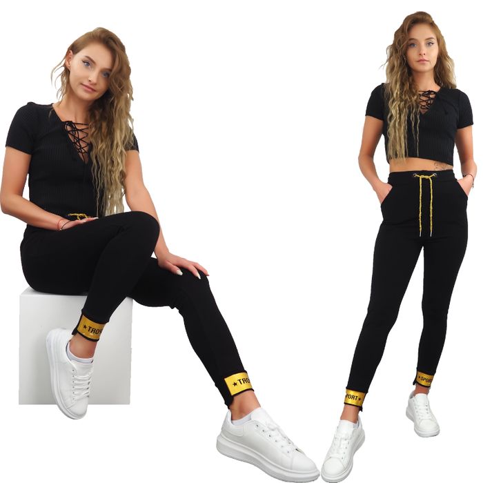 Spodnie damskie 1 szt. ym 019-2nm czarny l/xl