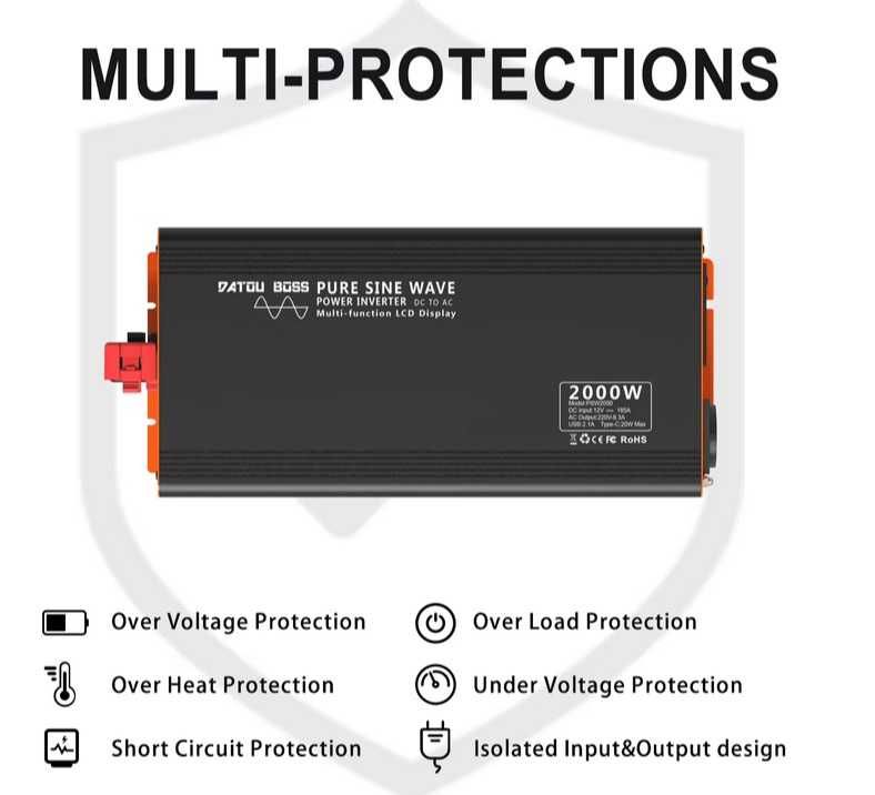 Інвертор DATOUBOSS Pure Sine Wave Inverter 1500W(3000W)DC48/60V-AC230V