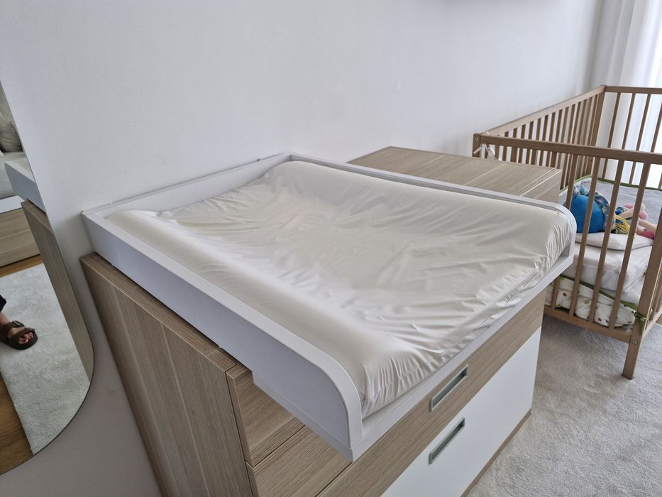 Trocador para cómoda branco + Colchão