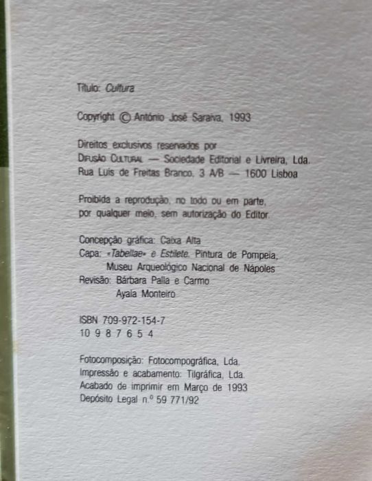 O que é: Cultura - António José Saraiva