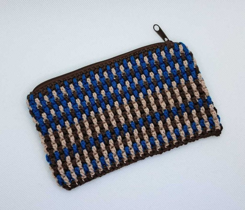 Brąz/ Szydełkowa kosmetyczka / Etui / Rękodzieło