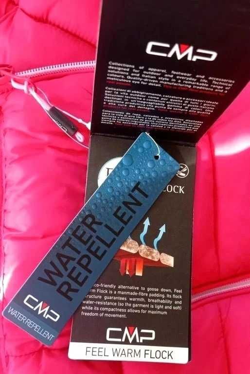 Ciepła pikowana kurtka CMP rozmiar S malinowa
