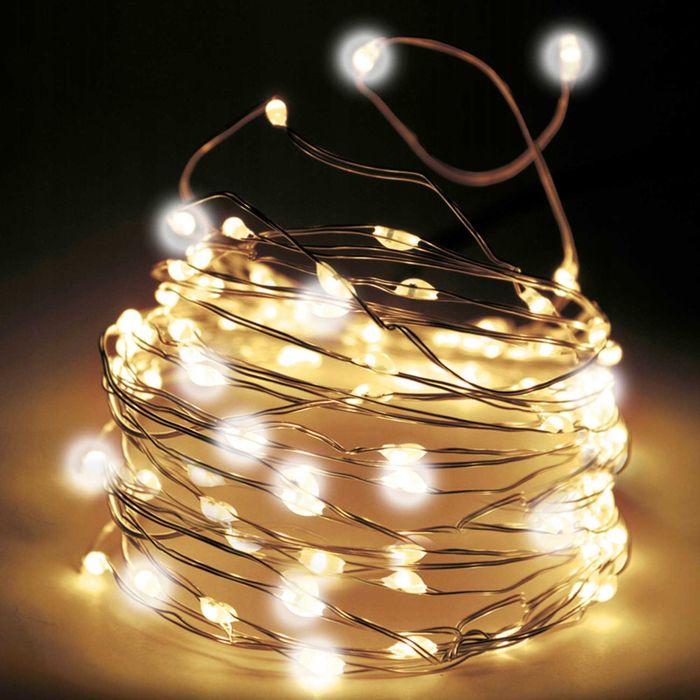 Lampki choinkowe baterie LED światełka świąteczne barwa ciepła zimna