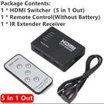 Комутатор HDMI 1080P switch перемикач 5-1 свіч спліттер. пульт ДУ.Xbox